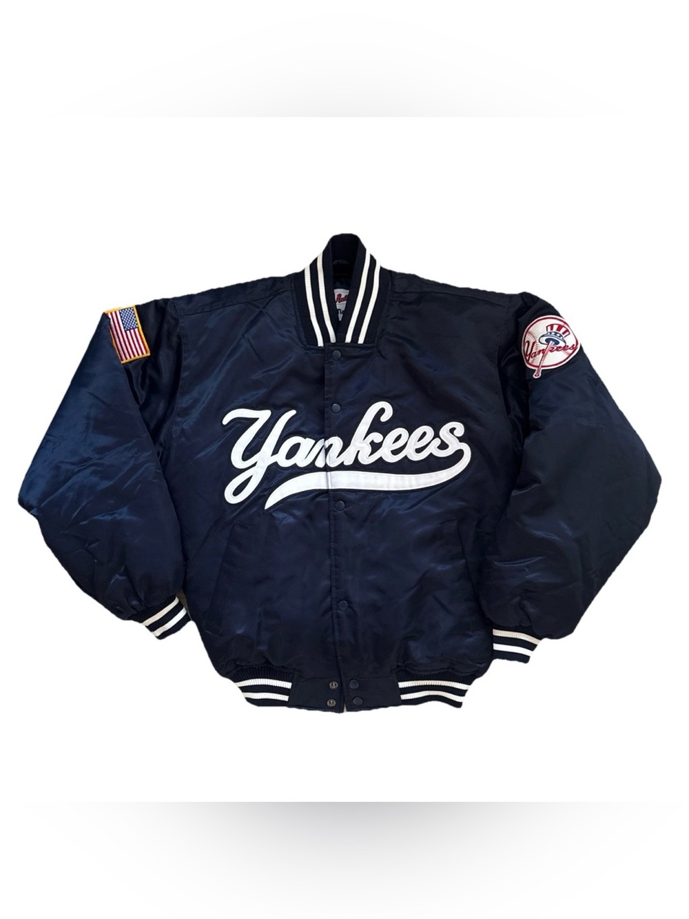 New York Yankees Majestic Satin Bomber Jacket MLB Men’s Size M